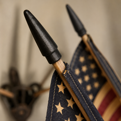 ✨US Rustic Cast Iron 5 Tea-Stained American Flag Wall Display✨