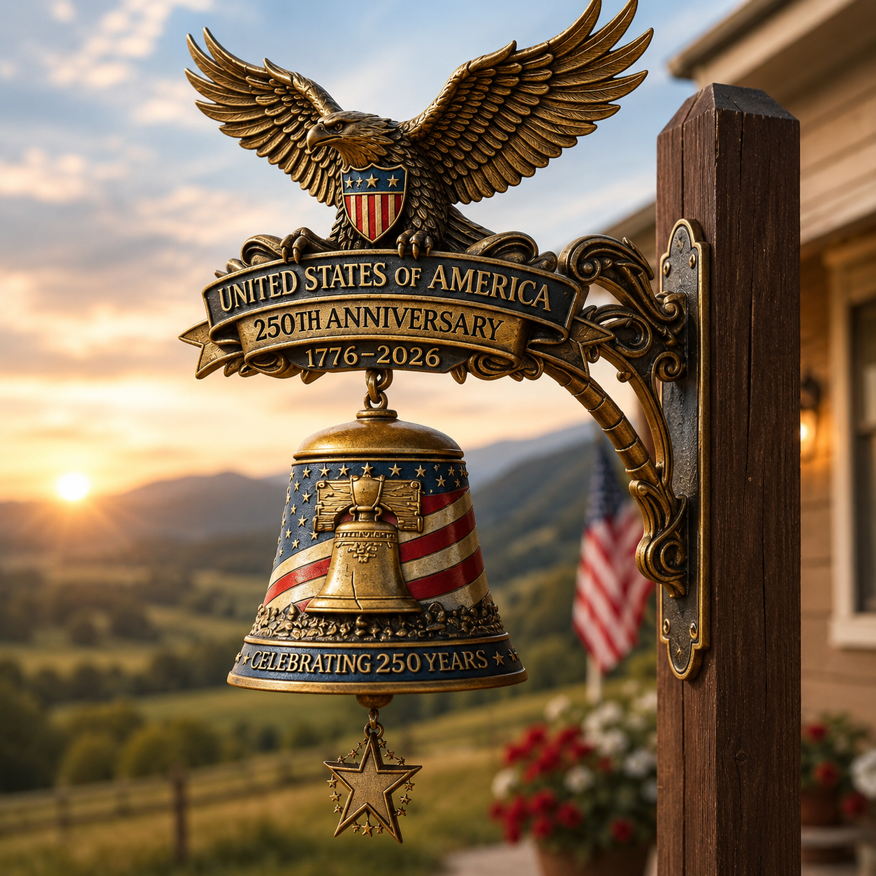 ✨USA 250th Anniversary Patriotic Eagle Wall Bell | Celebrate 250 Years of Freedom