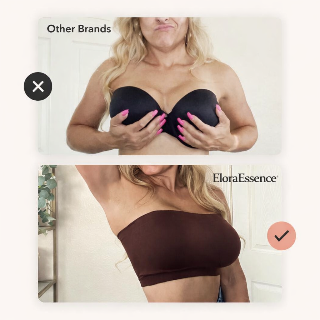 Wireless Backless Bandeau Bra Anti‑Slip Convertible Straps Plus Size