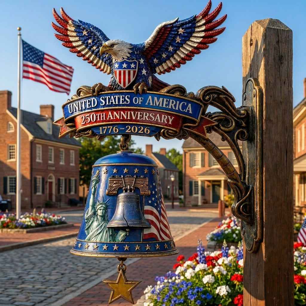 ✨USA 250th Anniversary Patriotic Eagle Wall Bell | Celebrate 250 Years of Freedom