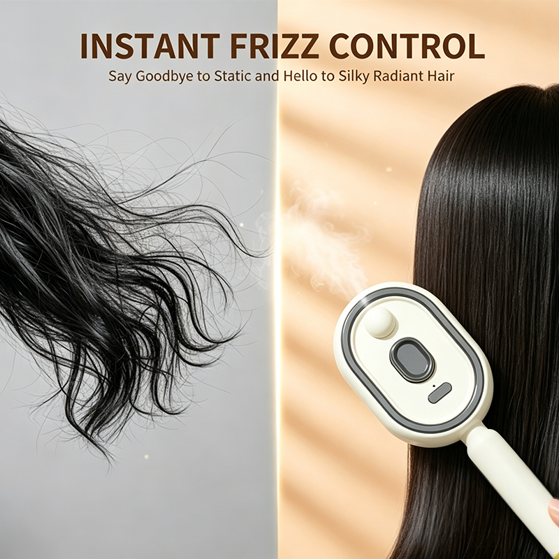 🔥 Essential Oil Mist Comb, Anti-Tangle Electric Massage Brush