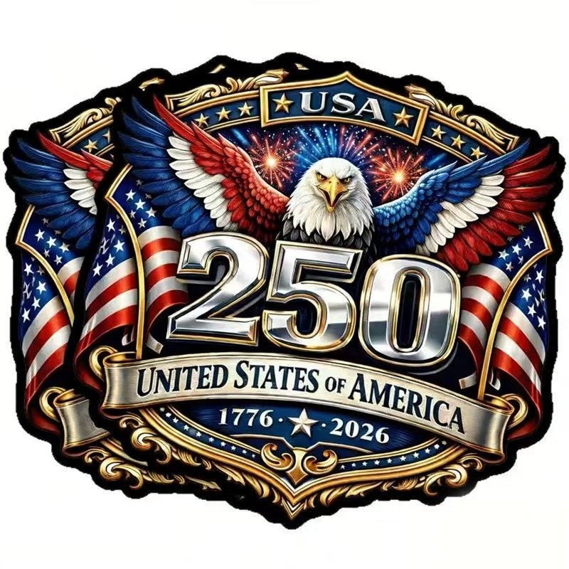 Celebrate 250 Years of Freedom – USA Patriotic Car Decal 1776–2026