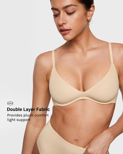 💥Women's Inbarely Plus Plunge Bra - Unlined Underwire Sexy Demi Balconette Bras SpringStatements