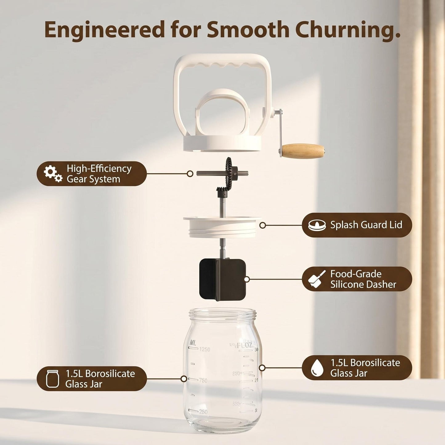 ChurnCraftTM🧈Hand Crank Butter Churner