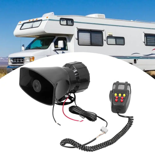 🚗🔊 12V Power Car Exterior Sound Speaker Kit with Mic, 7-Tone Horn