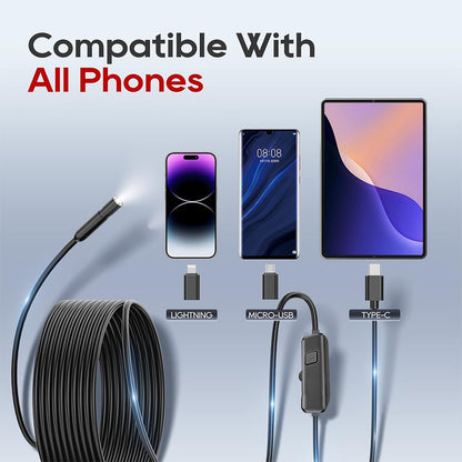 🔍 Endoscope Camera with Light – 1920P HD Inspection Tool