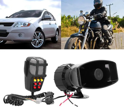 🚗🔊 12V Power Car Exterior Sound Speaker Kit with Mic, 7-Tone Horn