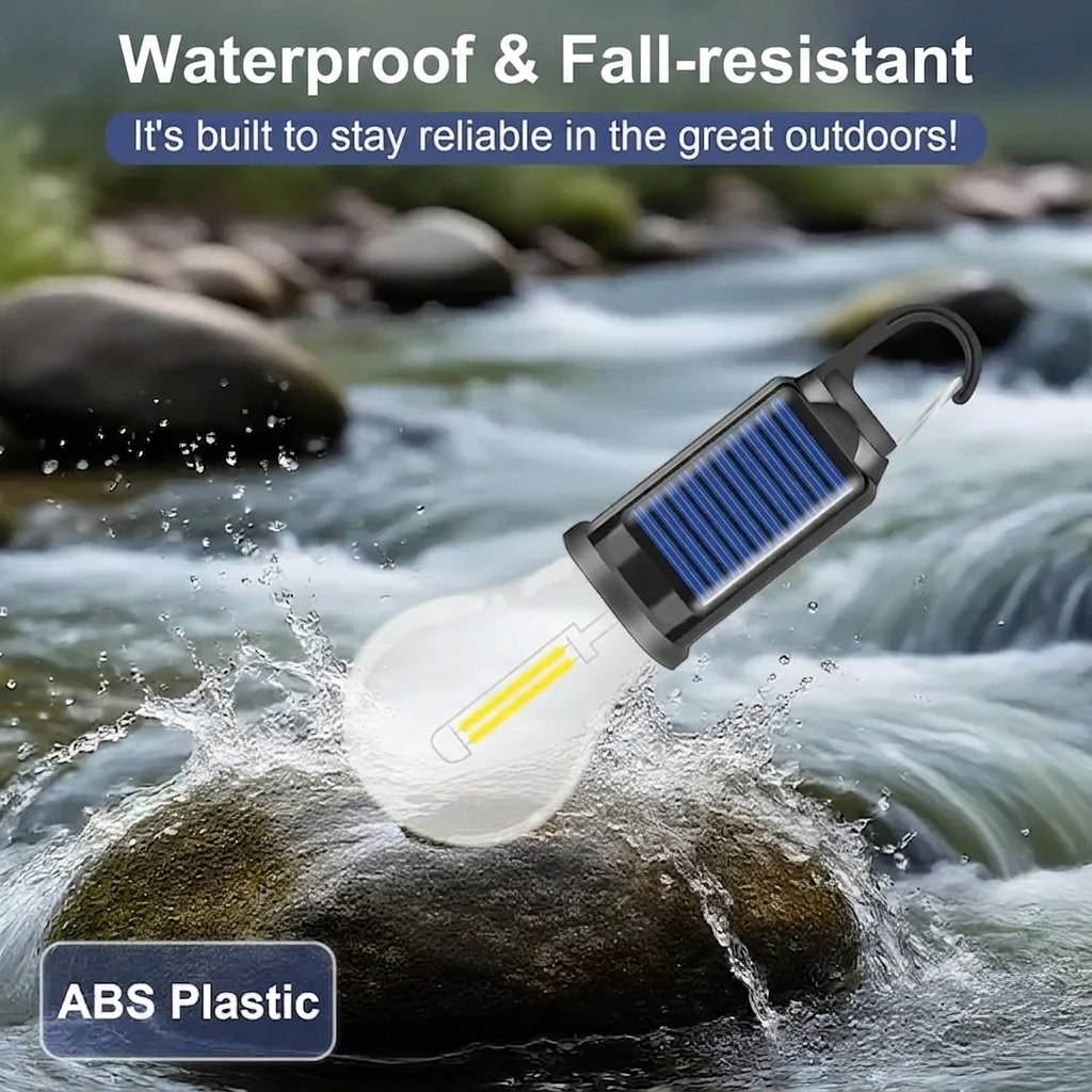 2/4 PCS Rechargeable Solar LED Light Bulbs with Waterproof Clip Hook