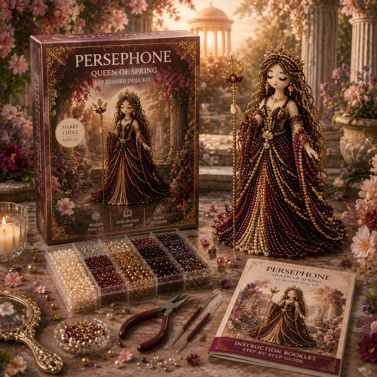 Divine Goddess Beaded Doll DIY Kit – Handmade Mythology Princess Collection