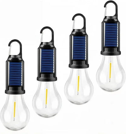 2/4 PCS Rechargeable Solar LED Light Bulbs with Waterproof Clip Hook