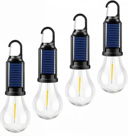 2/4 PCS Rechargeable Solar LED Light Bulbs with Waterproof Clip Hook
