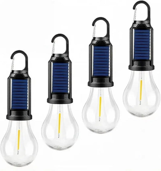 2/4 PCS Rechargeable Solar LED Light Bulbs with Waterproof Clip Hook