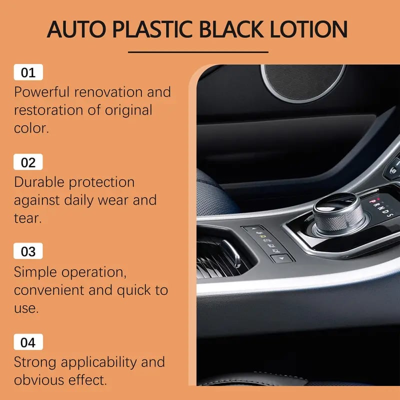 😎Plastic & Trim Restorer – Interior & Exterior Revitalizer with Applicator Pad