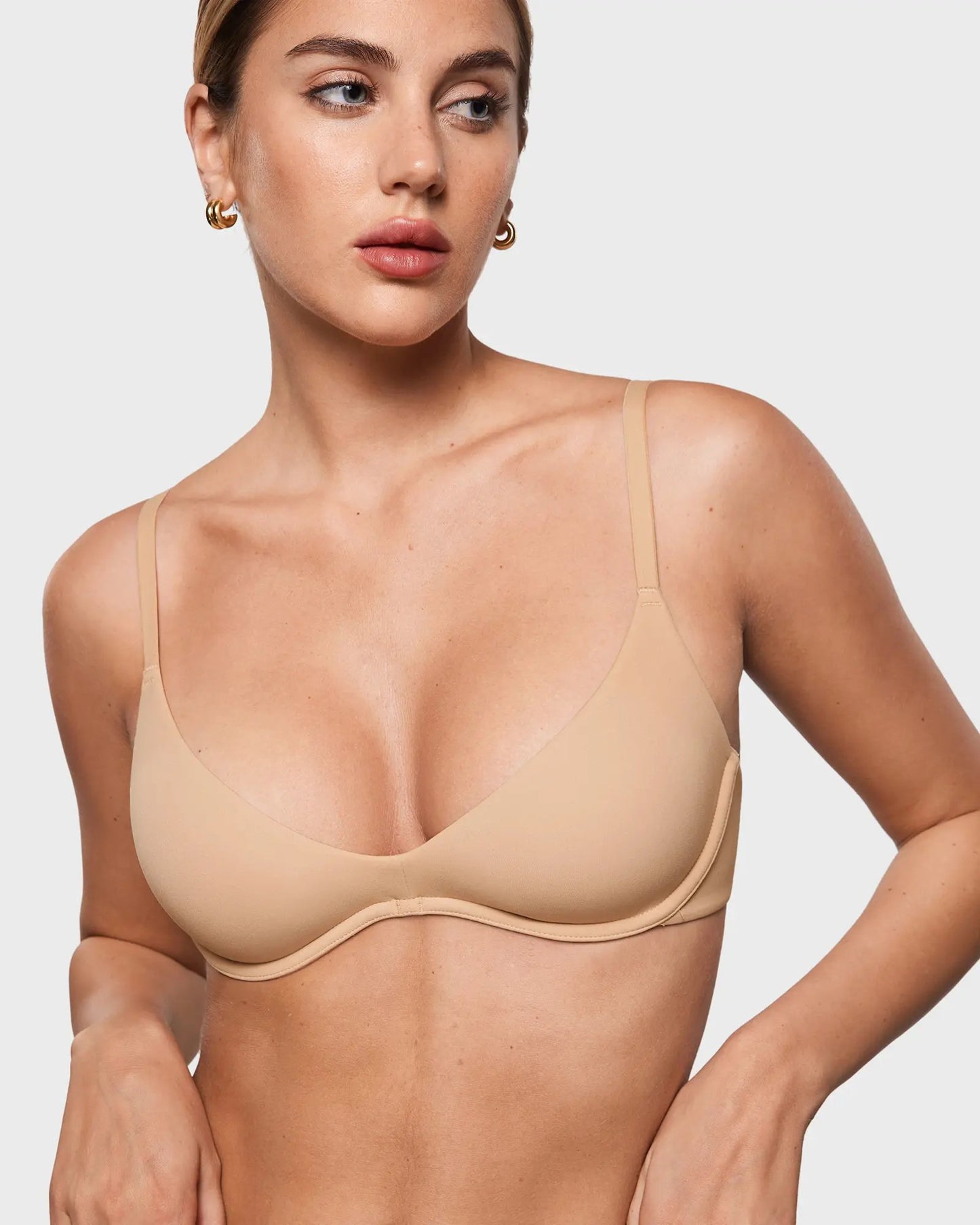 💥Women's Inbarely Plus Plunge Bra - Unlined Underwire Sexy Demi Balconette Bras SpringStatements