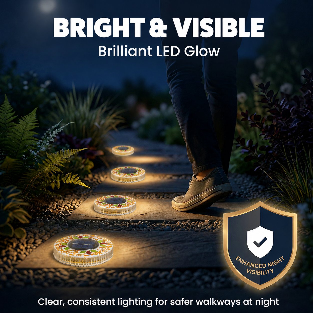 ✨ Solar Mosaic Ground Stake Light – Waterproof LED Outdoor Pathway Light