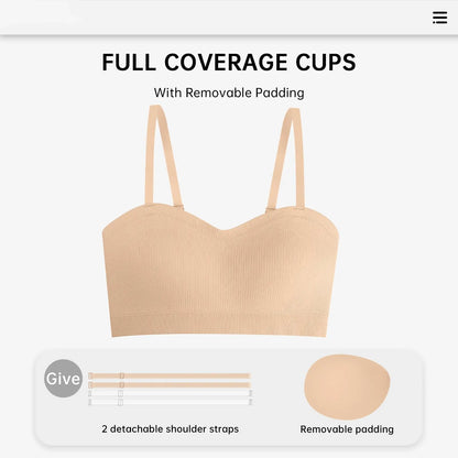 💥Stay Put Bandeau Bra, Wireless Seamless Comfort Day