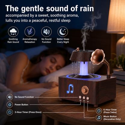 Vintage Rotating Gramophone Air Humidifier with Remote