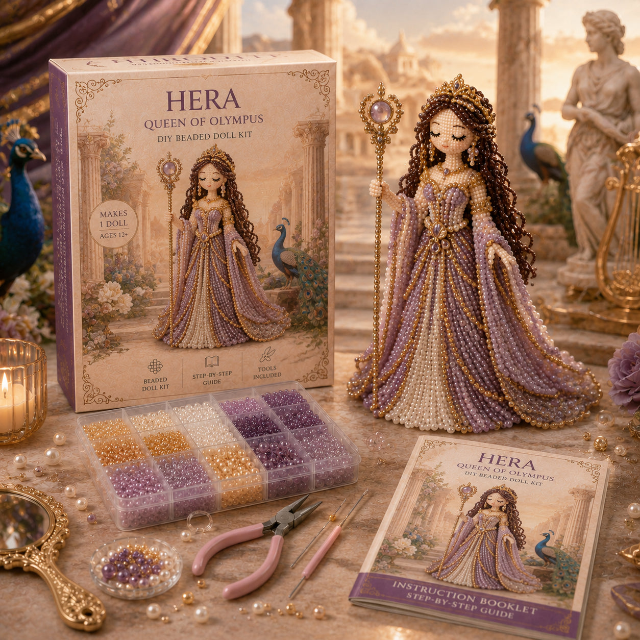 Divine Goddess Beaded Doll DIY Kit – Handmade Mythology Princess Collection
