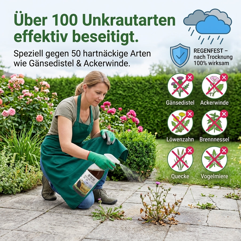 ✅👍Ultimatives Profi-Unkrautvernichter-Konzentrat: 1 Kappe für 1000 m² – Sichtbar in 3 Stunden & 3-fache Geld-zurück-Garantie！