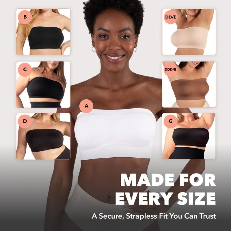 Wireless Backless Bandeau Bra Anti‑Slip Convertible Straps Plus Size