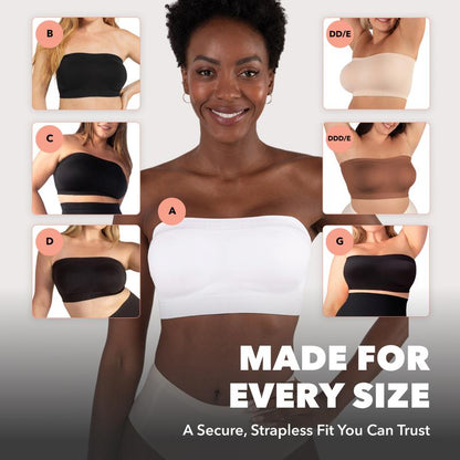 Wireless Backless Bandeau Bra Anti‑Slip Convertible Straps Plus Size