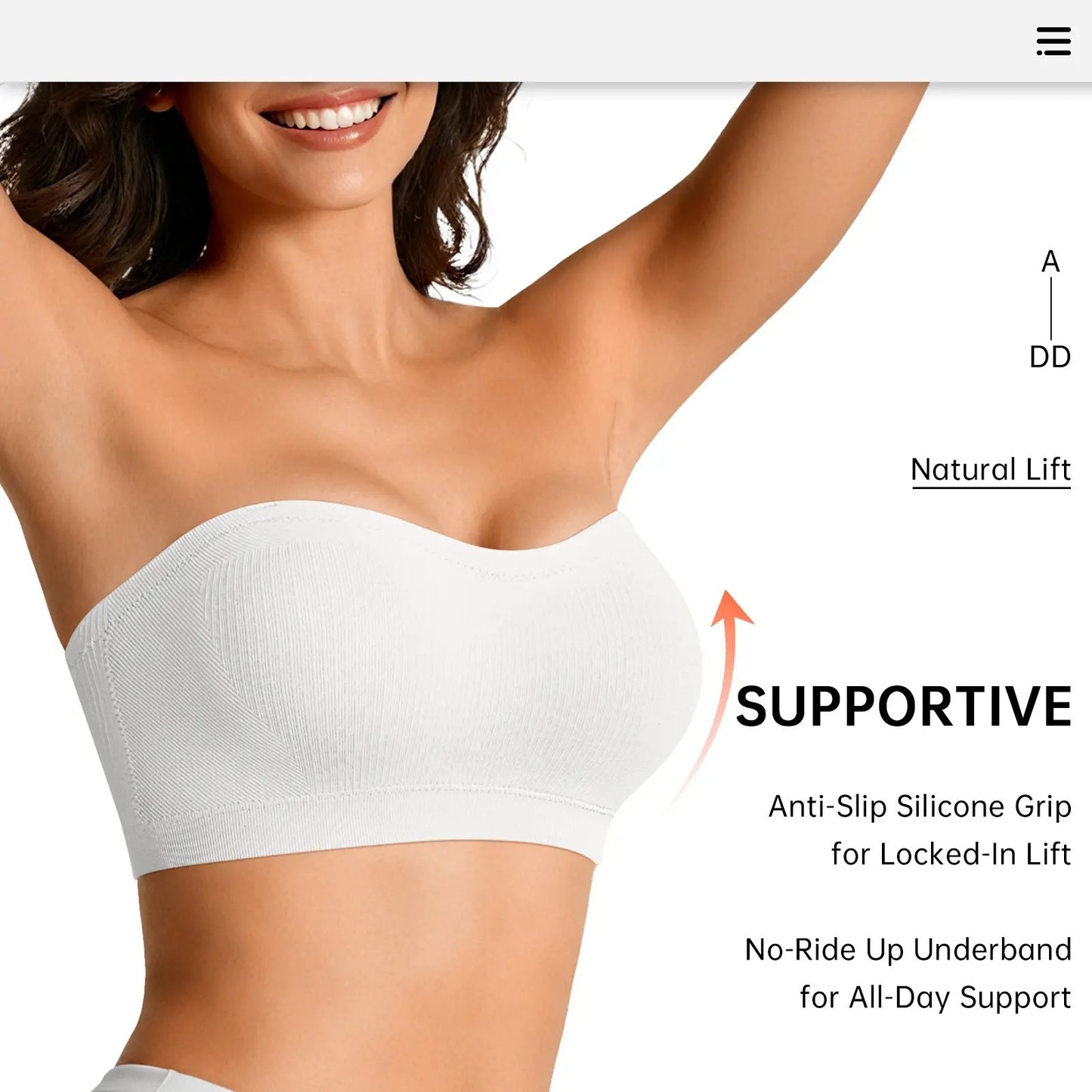 💥Stay Put Bandeau Bra, Wireless Seamless Comfort Day