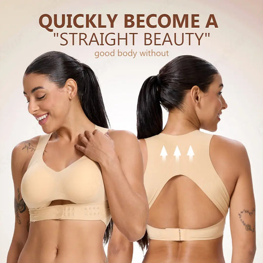 All-Day Comfort: Beige Wireless Sports Bra with Integrated Molded Cups | Seamless Full Coverage Bra for Yoga & Training