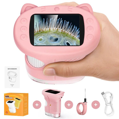 🎁Perfect Gift🎁1000X Handheld Microscope for Kids with 4K 2.0" Screen, Photo & Video Camera