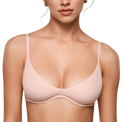 💥Women's Inbarely Plus Plunge Bra - Unlined Underwire Sexy Demi Balconette Bras SpringStatements