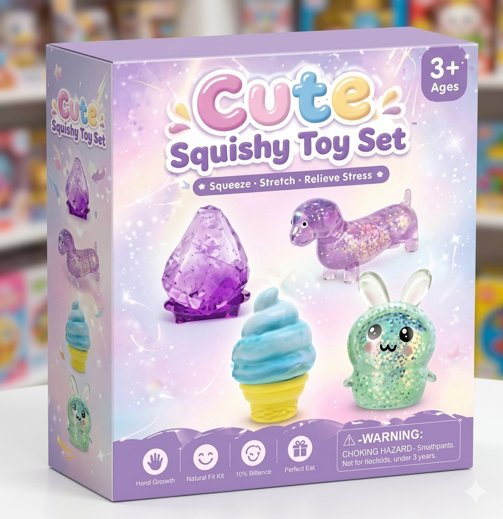 🏆1 Bestselling🏆🎁8-Piece Mystery Squishy Blind Box Set, Slow-Rise Stress Relief Fidget Toys