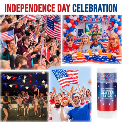 Patriotic Glitter Stick for Face, Hair & Body Sparkle