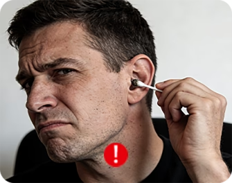 Unsafe ear cleaning with a cotton swab