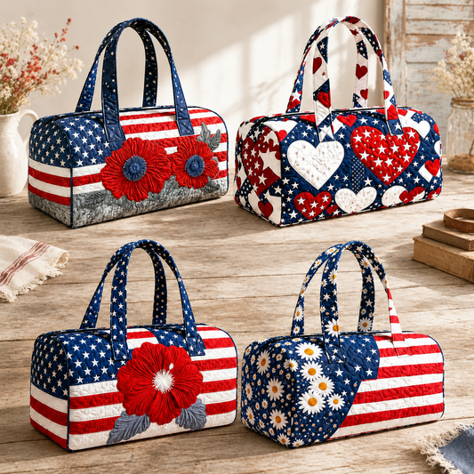 🔥HOT SALE 49% OFF🔥 Floral American Flag Travel Duffel