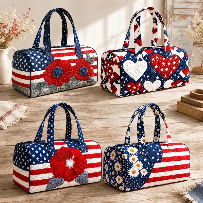 🔥HOT SALE 49% OFF🔥 Floral American Flag Travel Duffel