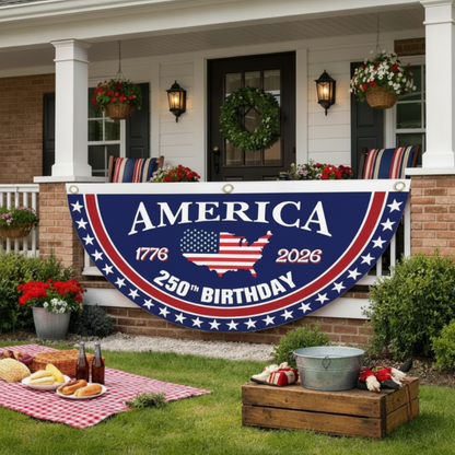 💥Honor Your American Pride🎉Handcrafted by Veterans - 250th Anniversary USA Fan Flag🎖️
