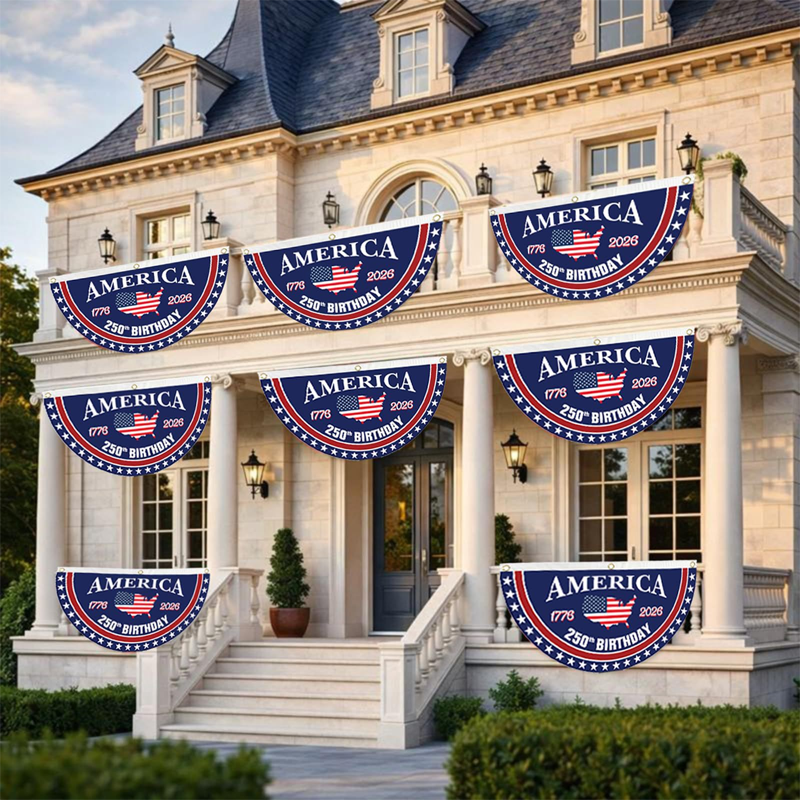 💥Honor Your American Pride🎉Handcrafted by Veterans - 250th Anniversary USA Fan Flag🎖️