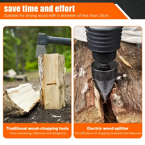 🔥 Hot Summer Sale 50% OFF🔥Heavy-Duty Conical Firewood Splitting Drill Attachment