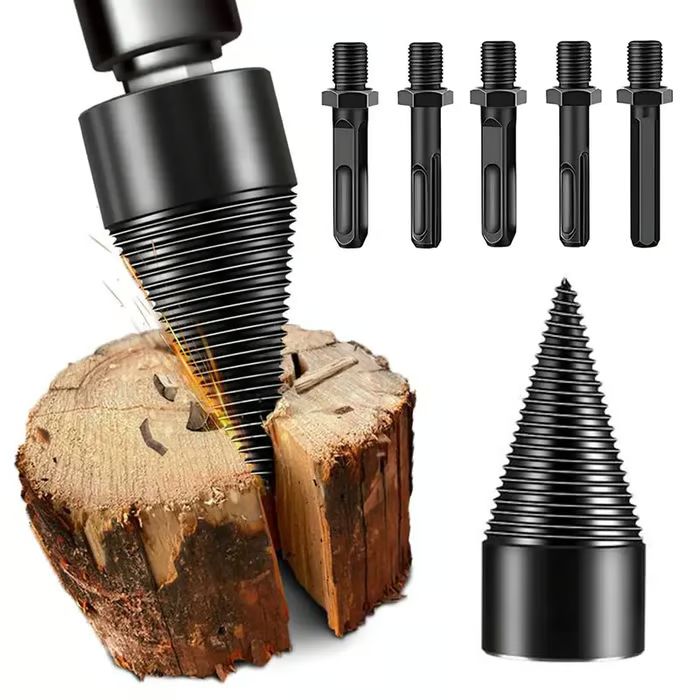 🔥 Hot Summer Sale 50% OFF🔥Heavy-Duty Conical Firewood Splitting Drill Attachment