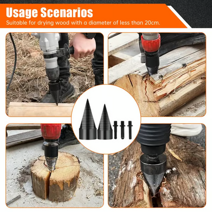 🔥 Hot Summer Sale 50% OFF🔥Heavy-Duty Conical Firewood Splitting Drill Attachment