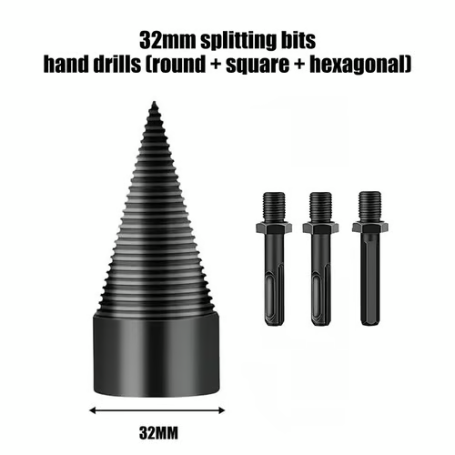 🔥 Hot Summer Sale 50% OFF🔥Heavy-Duty Conical Firewood Splitting Drill Attachment